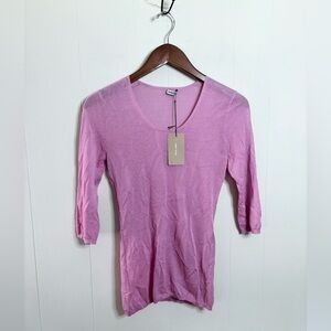 Rachel Comey purple pink scoop neck knit lightweight sweater 3/4 sleeve XS new